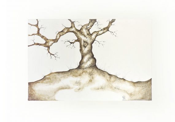 Originální kresba stromu na louce